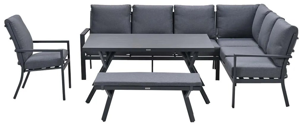 Garden Impressions Senja lounge dining set 5-delig rechts incl. stoel - mystic grijs