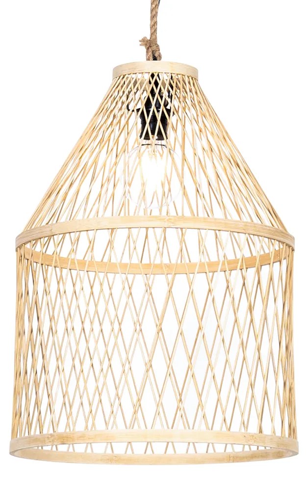 Landelijke buiten hanglamp rotan 40x55 cm - Calamus