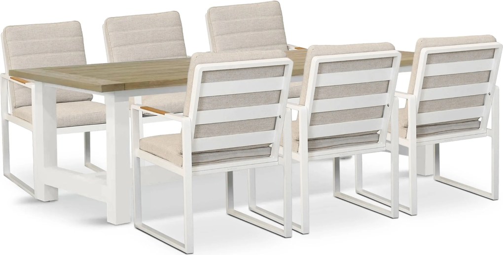 Tuinset 6 personen 260 cm Aluminium Wit Lifestyle Garden Furniture Alessio/Los