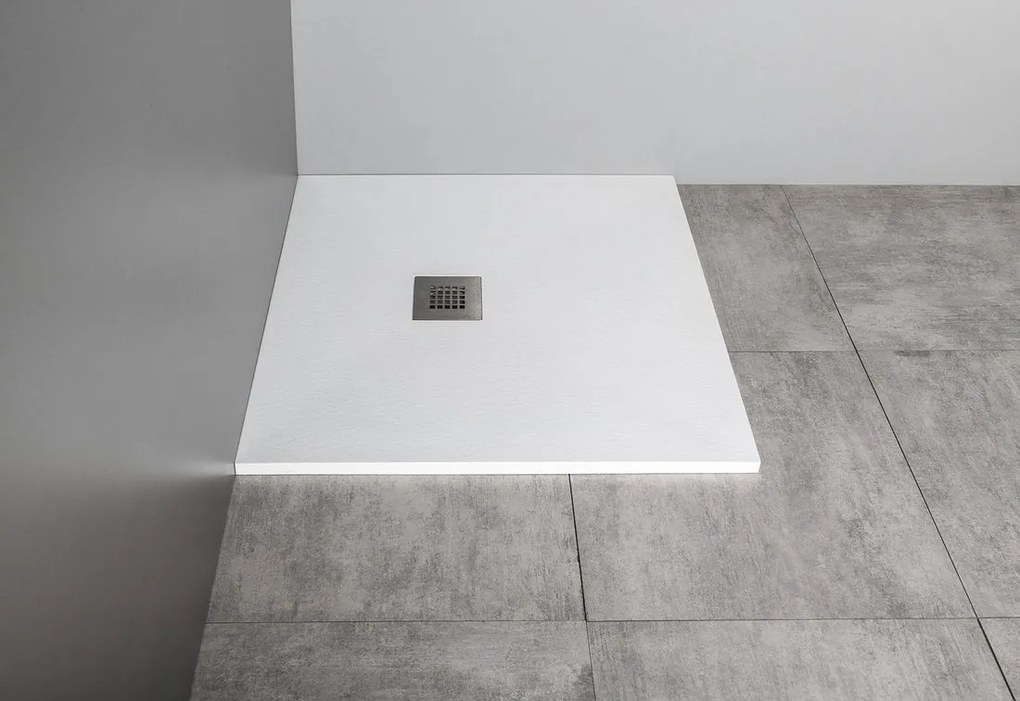 Gelco Mitia rechthoekige douchebak stone-look 120x100cm wit