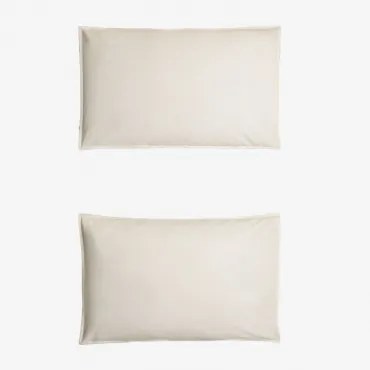 Set Van 2 Kussenslopen Van Sorana-linnen Van 160 G/m² Wit & 50 X 75 Cm - Sklum