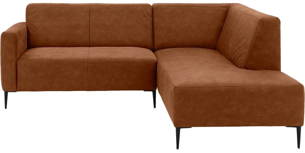 Goossens Key West cognac, micro leer, 2-zits, modern design met ligelement rechts