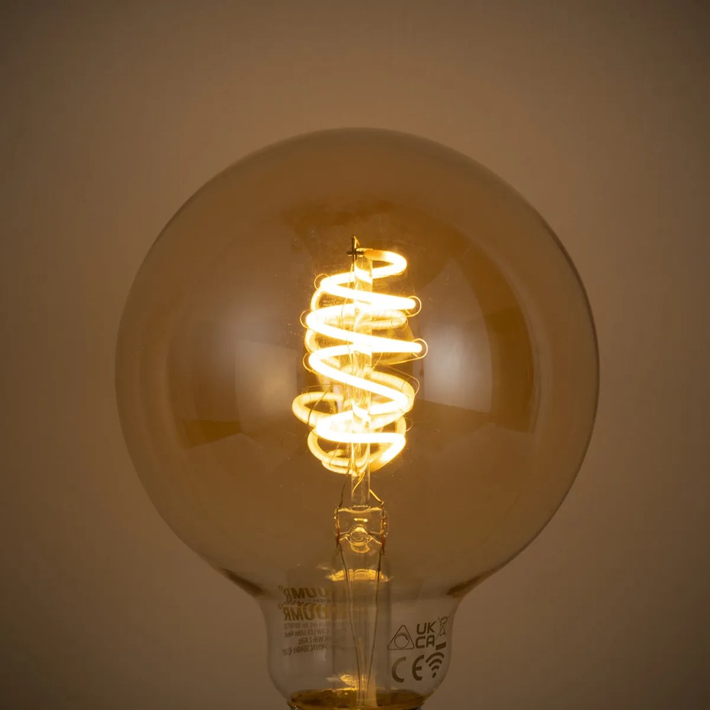 Set van 5 Smart E27 dimbare LED lampen G95 amber 4.9W 320 lm 2500K