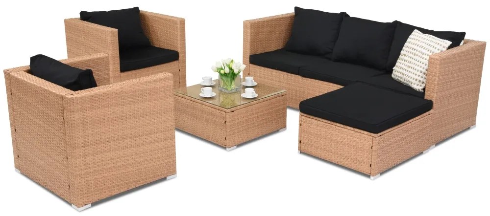 Roma Corner 6 Tuinpunt honing technorattan tuinmeubelen