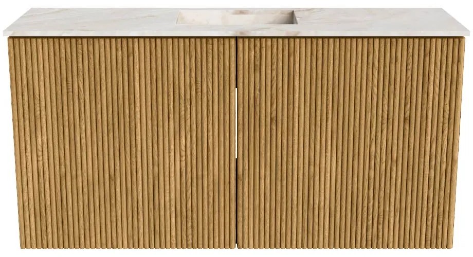 Mondiaz Joya DLux 80cm toiletmeubel oak met wastafel faye midden 1 kraangat frappe