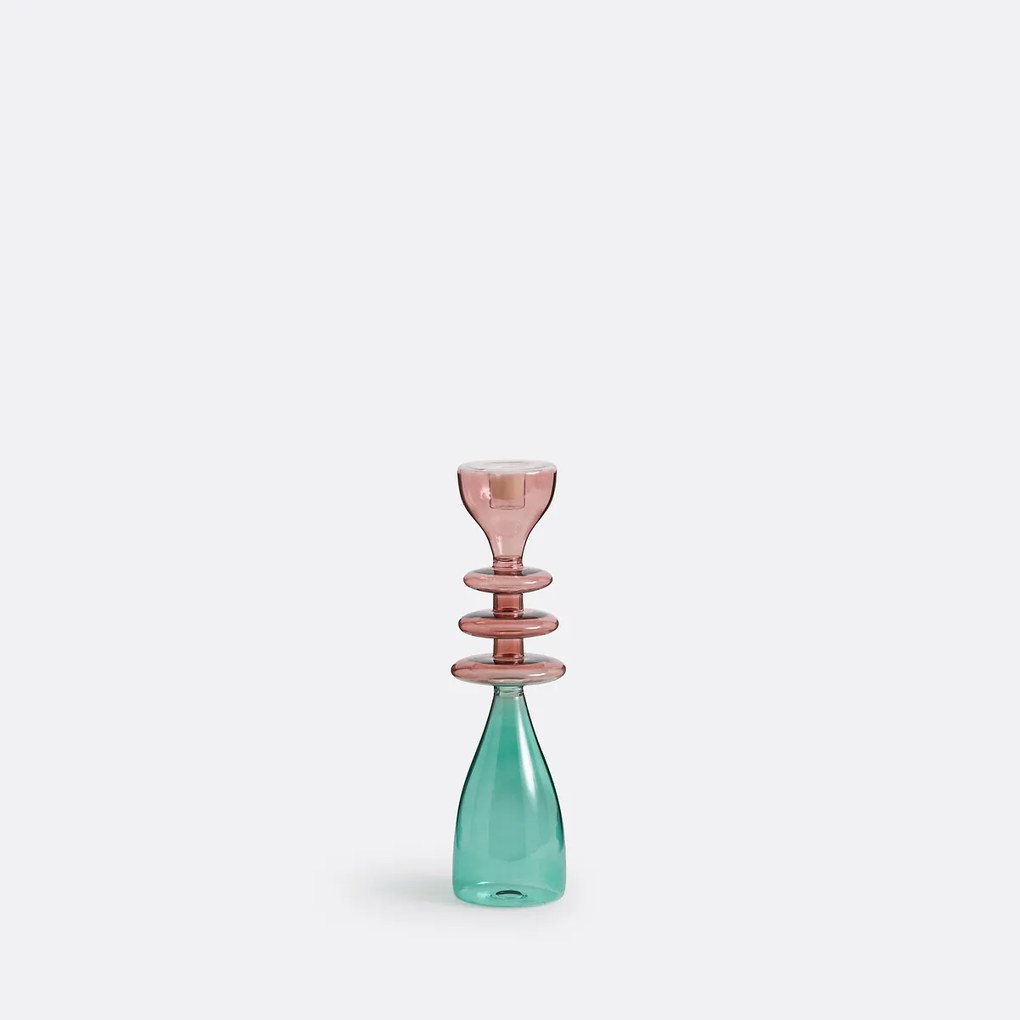 Kandelaar in glas H28,5 cm, Boamia