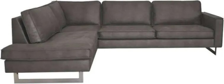 Hoekbank - Riverdance - leer Colorado - links - grijs 02