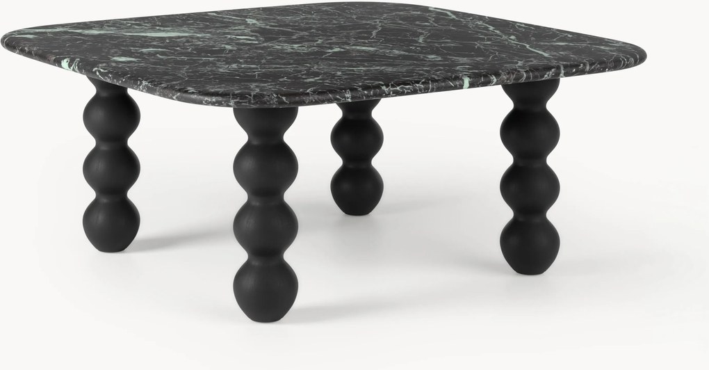 Marmeren salontafel Lyndi met eikenhouten poten