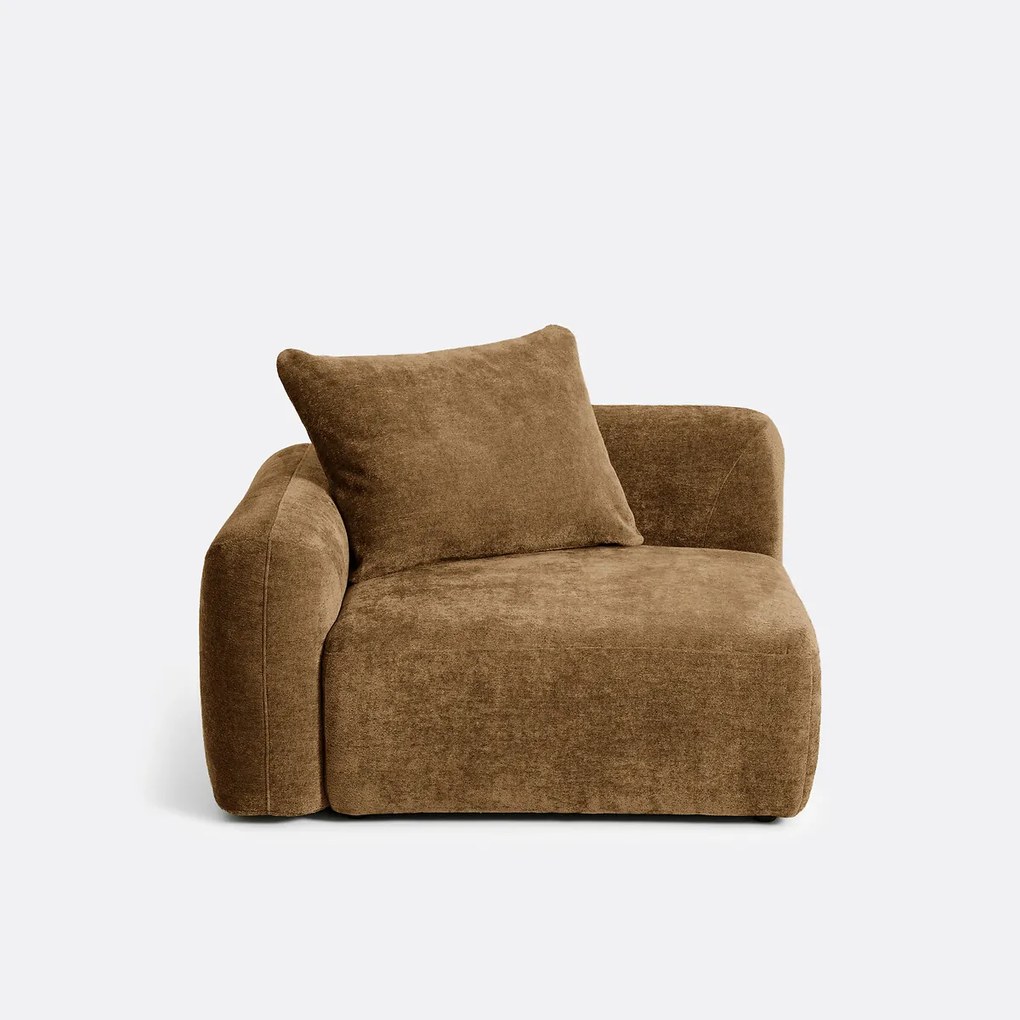 Hoekelement links voor modulaire bank, jacquard chenille, AMAD