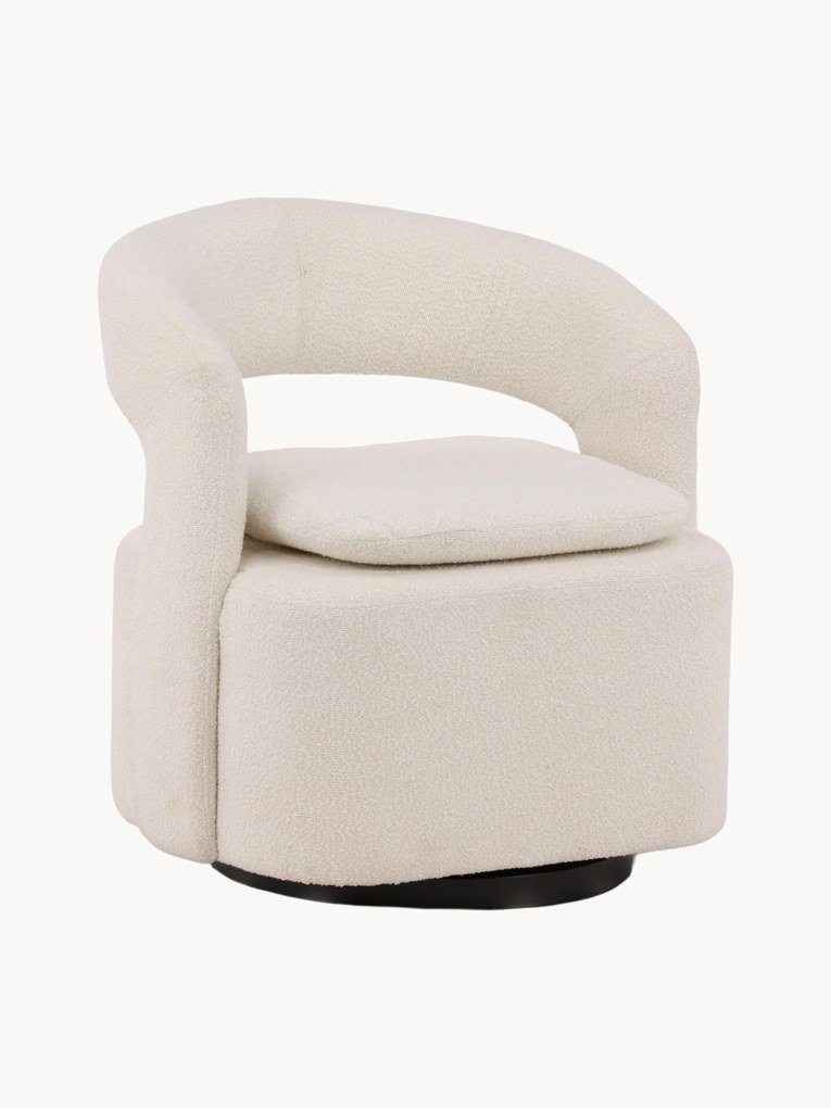 Bouclé loungefauteuil Laurel met draaifunctie