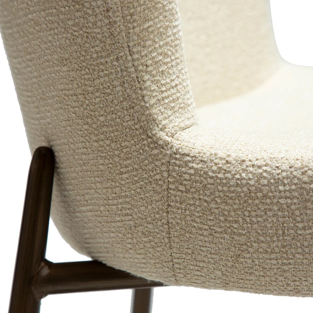 Dan-Form Glam Counter Barstoel Boucle Almond Shimmer Antique Brass
