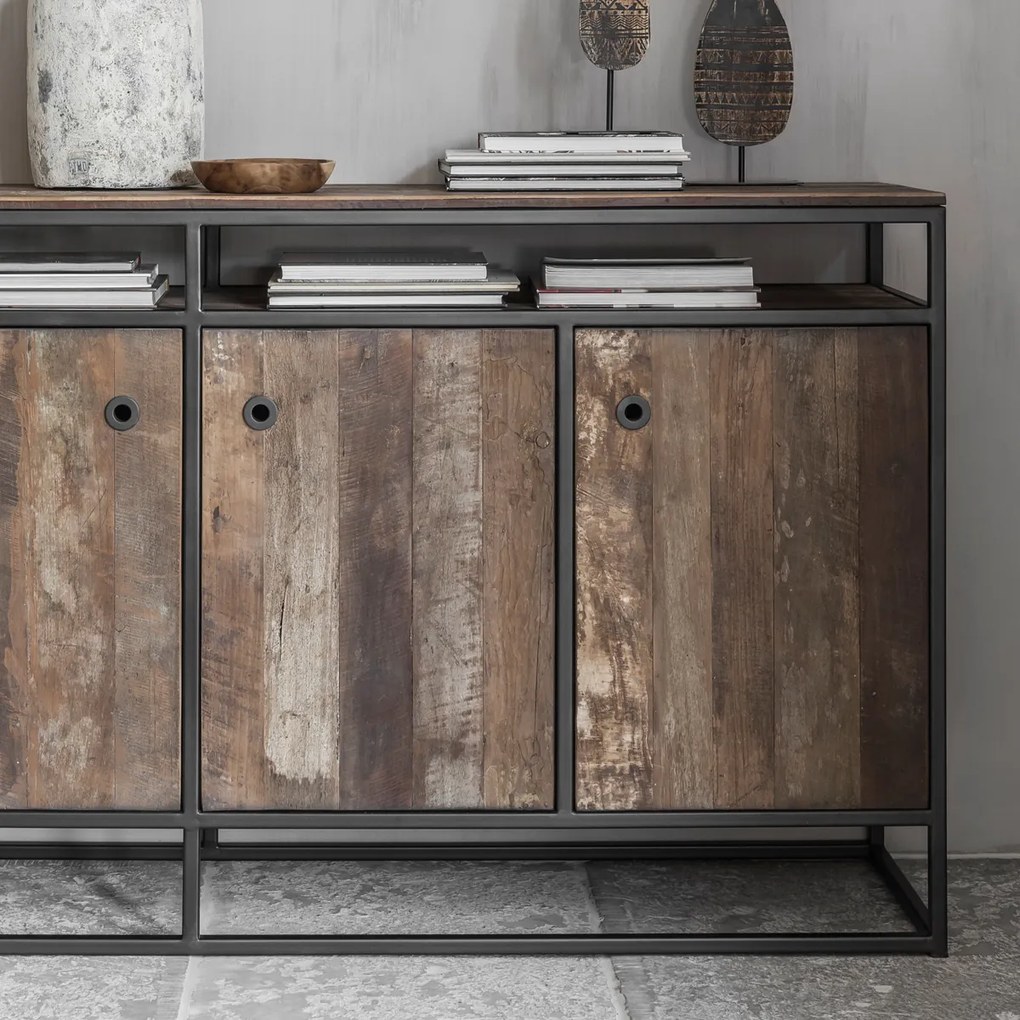D-Bodhi Tuareg Dressoir Teakhout Met Metaal - 178x40x90cm.