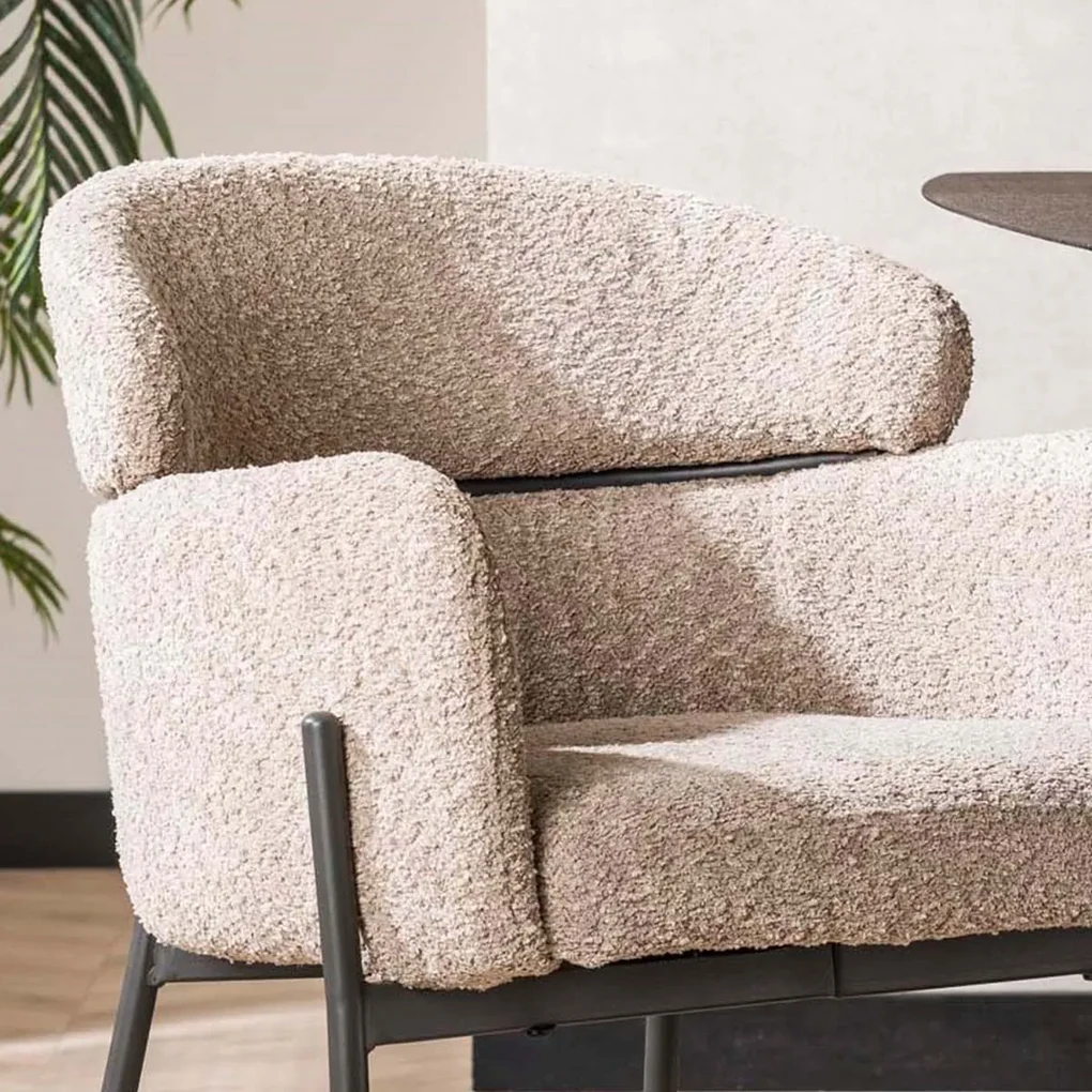 Design Eetkamerstoel Boucle Zandkleur
