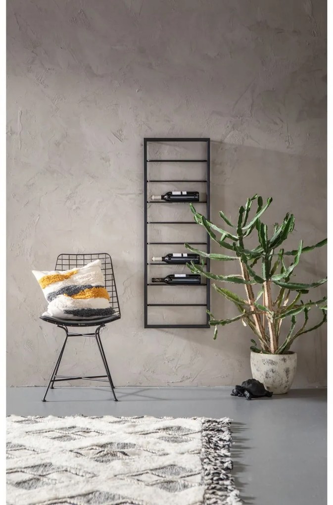 Kare Design Bistro Zwart Wijnrek Hangend - 42x6x120cm.