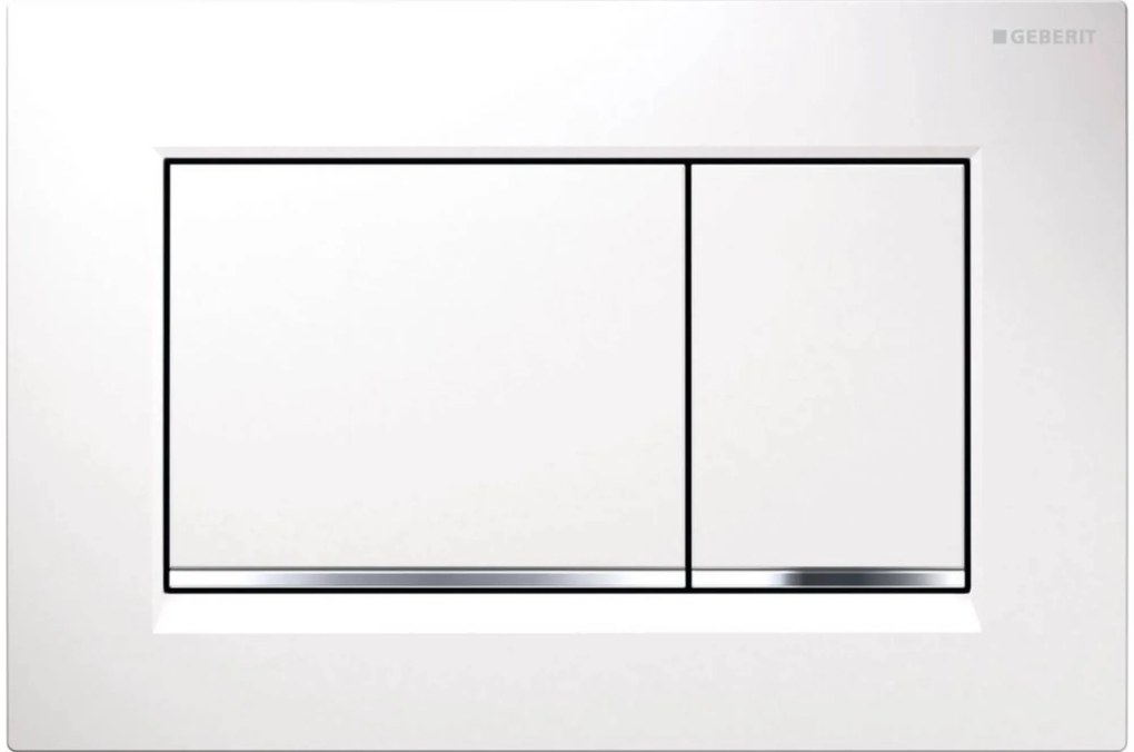 Geberit Sigma 10 (ex Sigma 30) bedieningspaneel glans wit/glansverchroomd voor Sigma reservoirs 8cm (UP720) en 12cm (UP320)