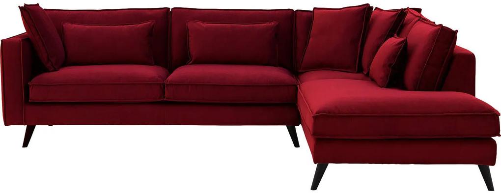 Goossens Bank Suite rood, stof, 3-zits, elegant chic met ligelement rechts