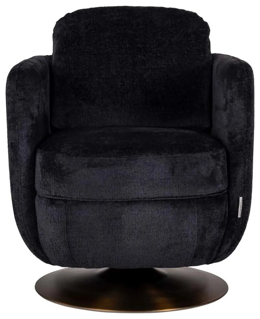 Velvet Draaifauteuil Zwart