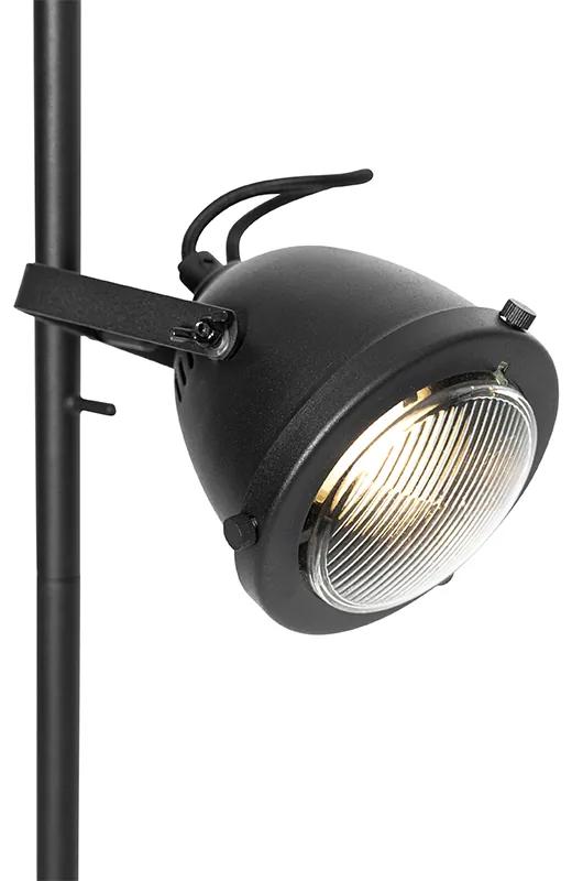 Industriële vloerlamp zwart 2-lichts - Emado Industriele / Industrie / Industrial GU10 rond Binnenverlichting Lamp