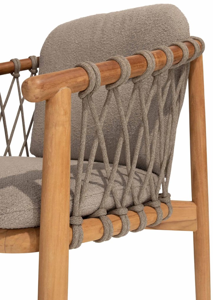 4 Seasons Outdoor Nora tuinstoel naturel teak SALE Showroommodel Tuinstoel   beige weerbestendig