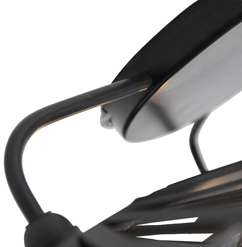 Landelijke plafondlamp zwart 3-lichts - Leia