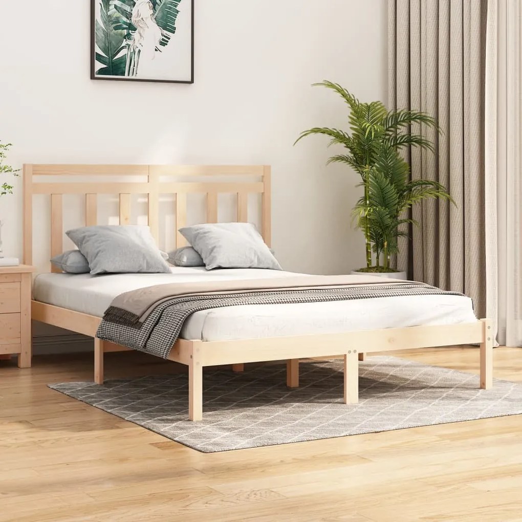 vidaXL Bedframe massief hout 140x190 cm