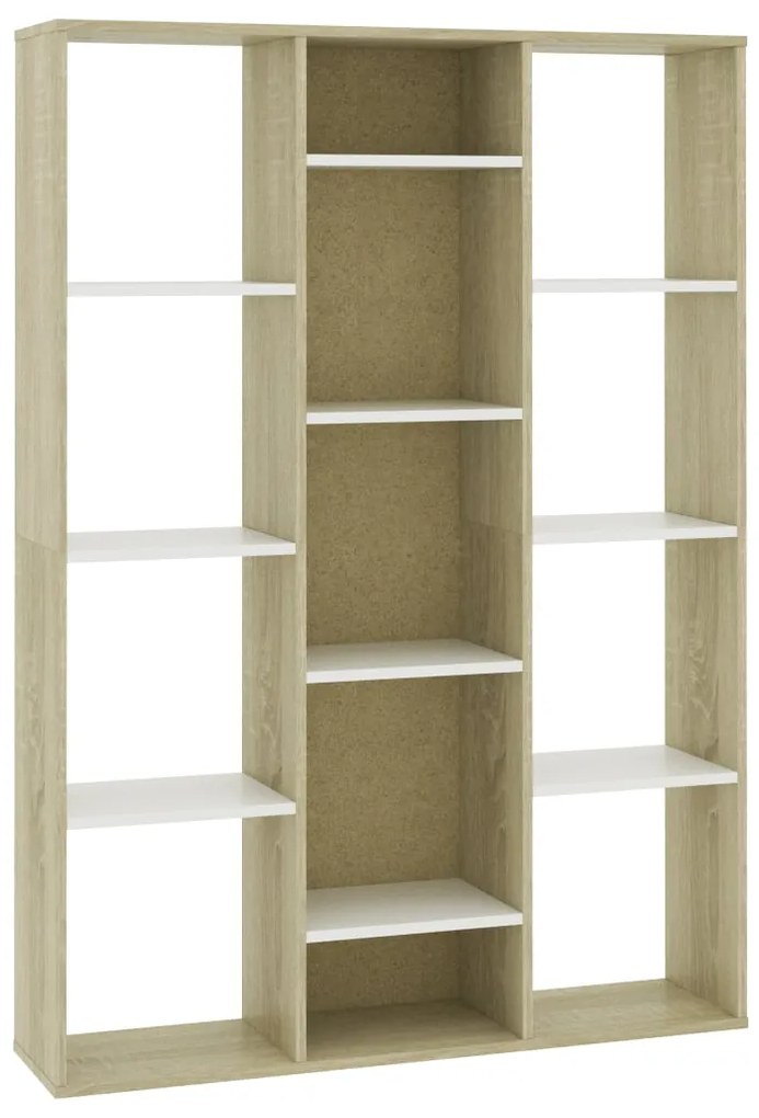 vidaXL Kamerscherm/boekenkast 100x24x140cm bewerkt hout wit eikenkleur