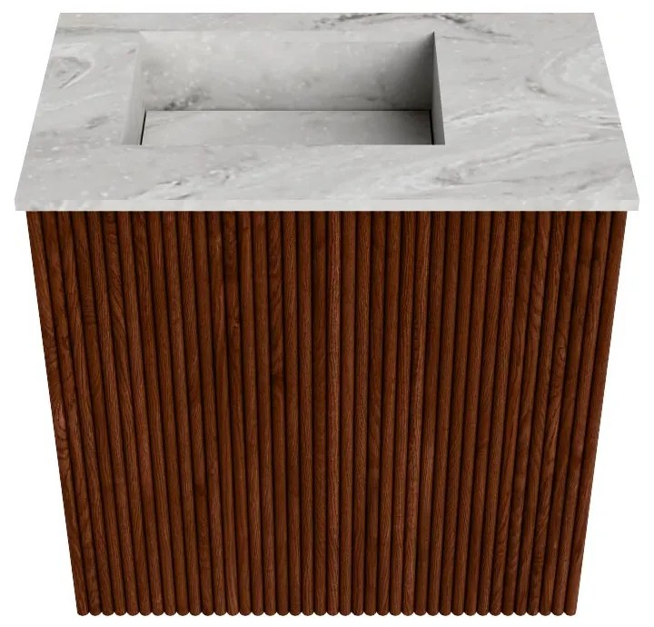 Mondiaz Joya DLux 40cm toiletmeubel ruby met wastafel faye links 1 kraangat glace
