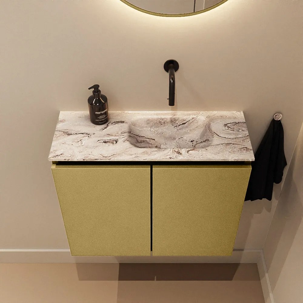 Mondiaz Ture DLux toiletmeubel 60cm oro met wastafel glace rechts zonder kraangat