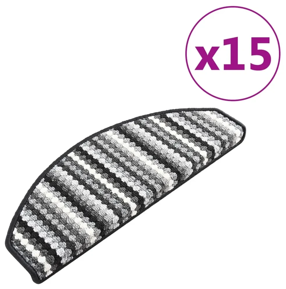 vidaXL Trapmatten zelfklevend 15 st 65x28 cm meerkleurig antraciet