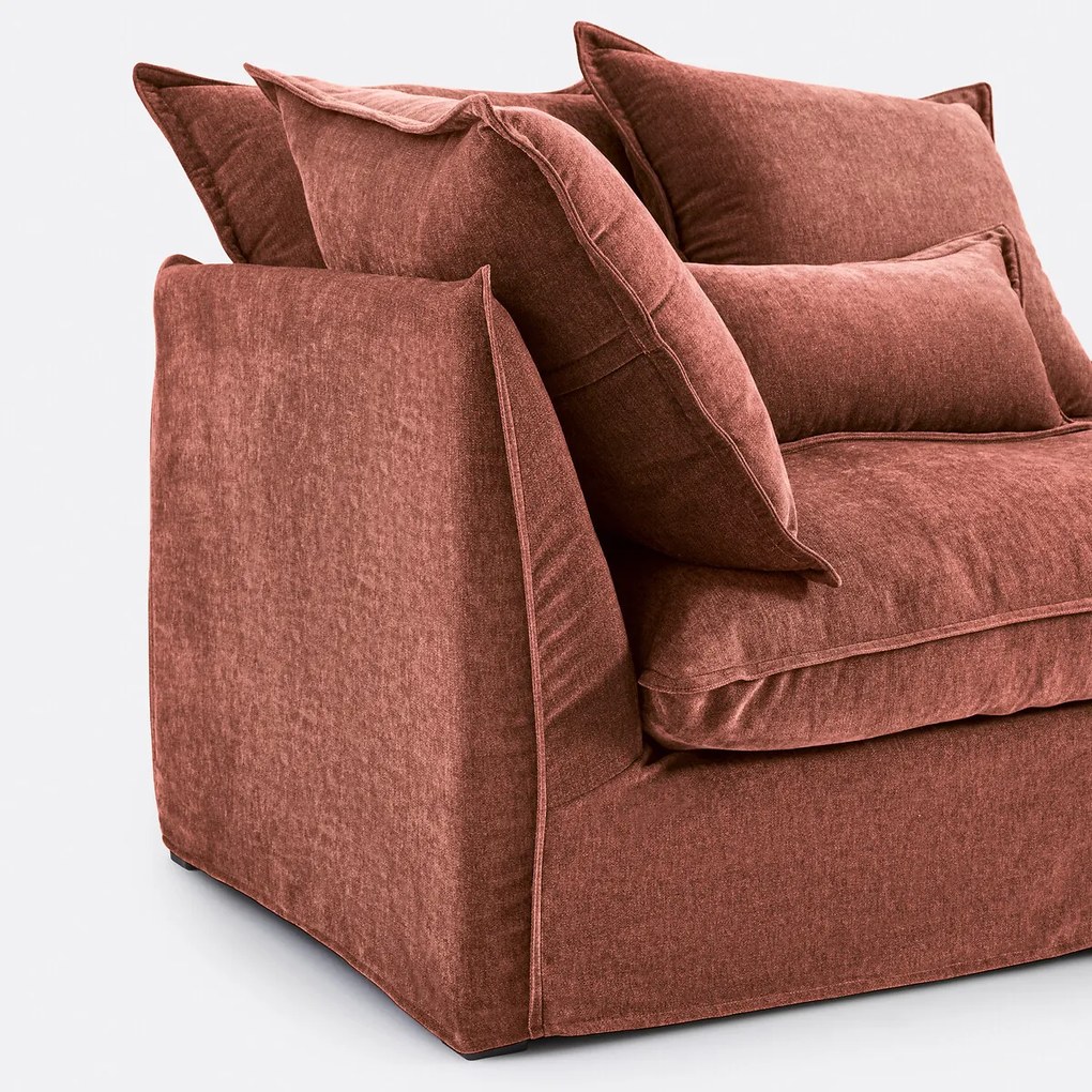 Longchair rechts, afneembare hoes, in gemêleerd polyester, ODNA