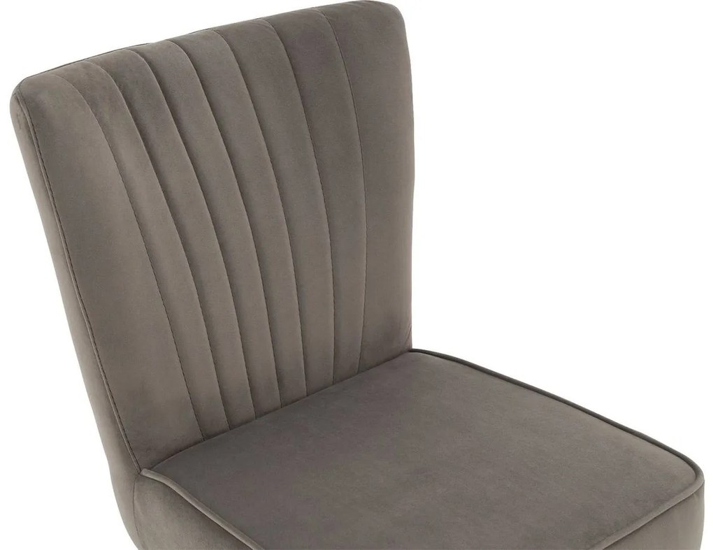 Goossens Eetkamerstoel Rob grijs velvet stof leuning, urban industrieel