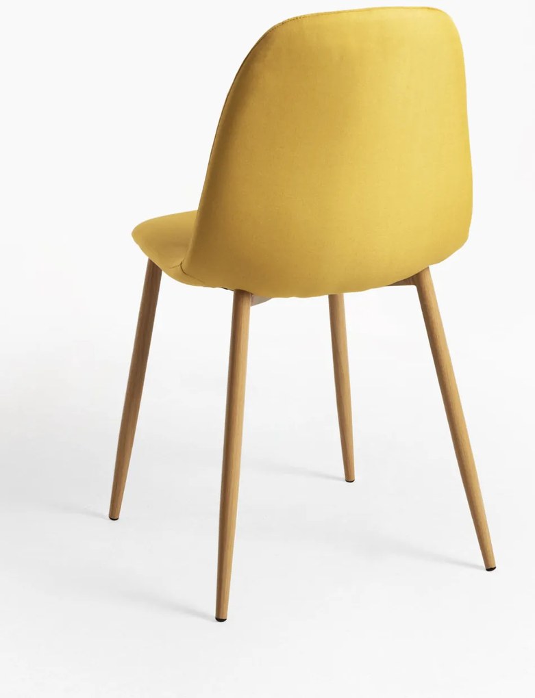 Set 4 Teok Stoffen Stoelen