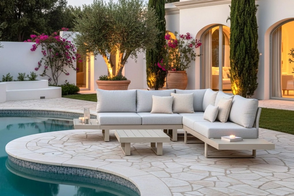 Hoek loungeset 5 personen Aluminium Taupe  Lifestyle Garden Furniture Lorenzo