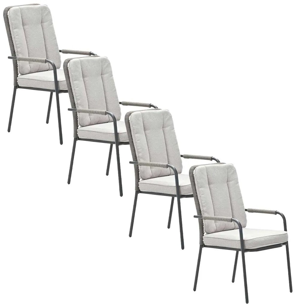 Garden Impressions Aleria tuinstoel taupe - 4 stuks