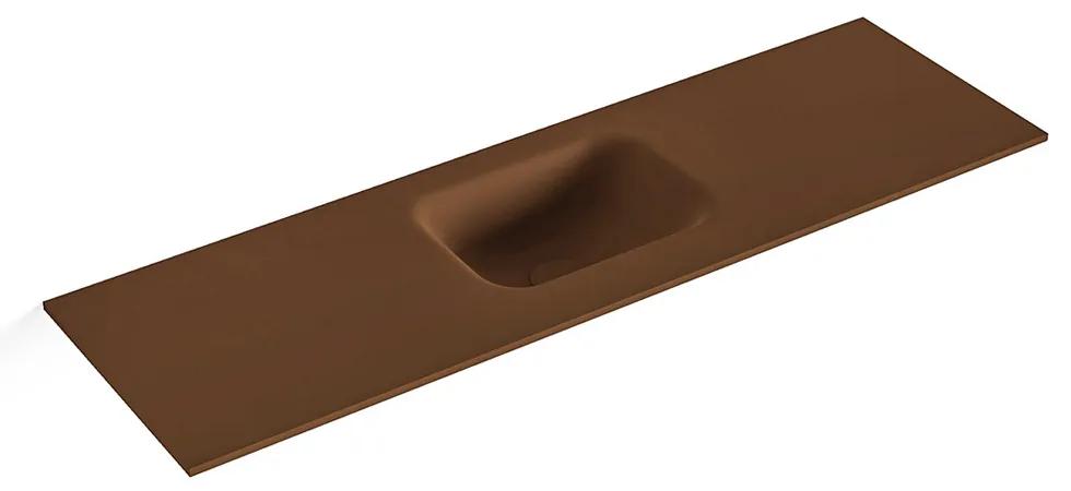 MONDIAZ LEX Rust solid surface inleg wastafel voor toiletmeubel 100cm. Positie wasbak midden