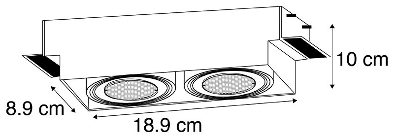 Smart inbouwspot zwart Trimless 2-lichts incl. Wifi GU10 - Oneon Honey Modern GU10 Binnenverlichting Lamp