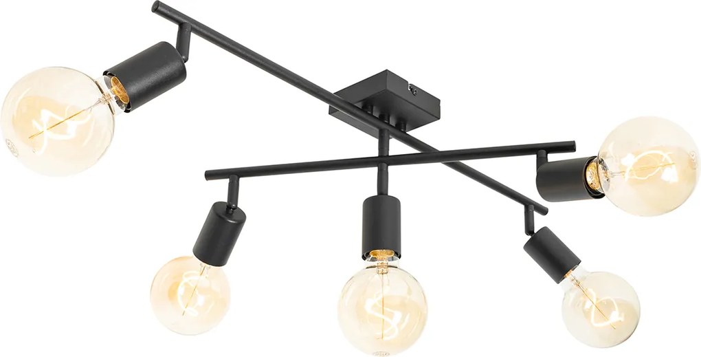 Moderne spot zwart 5-lichts - Facil