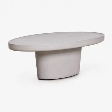 Ovale Tuintafel 110x60 Cm In Cement Darwys Zand Grijs - Sklum