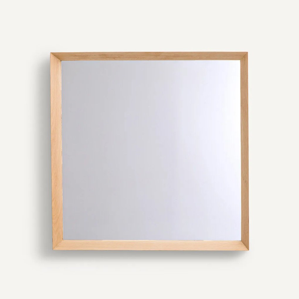Vierkante spiegel in massief eik H80 cm, Andromède