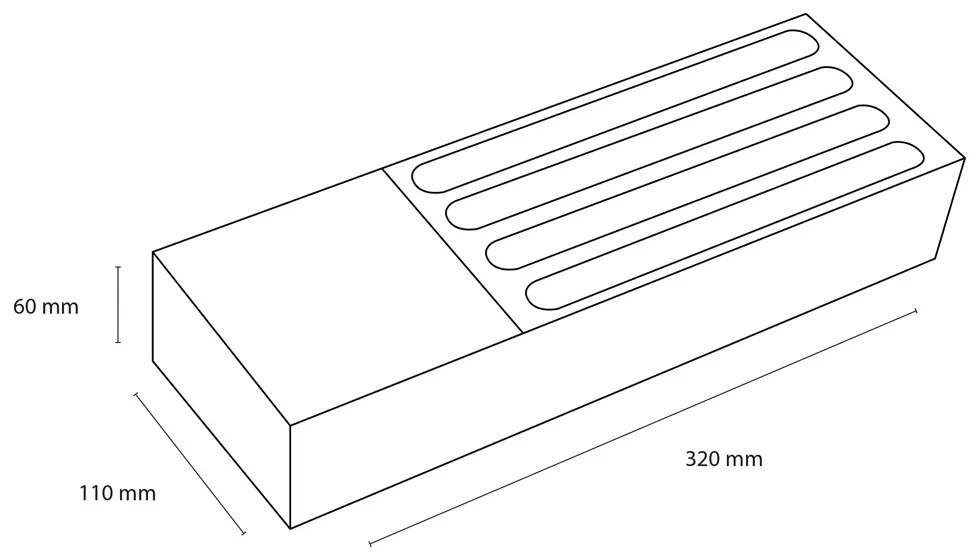 Differnz lade organizer/deksel 32x11x6 grijs