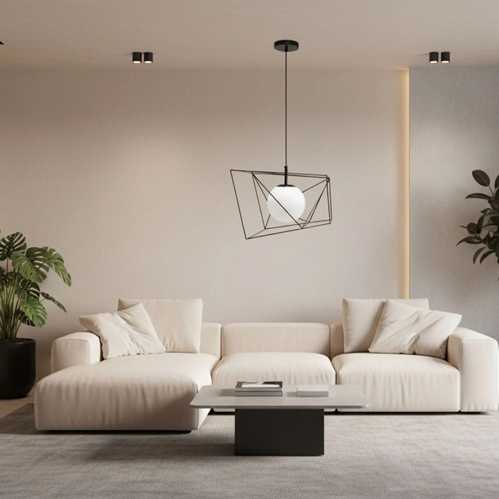 Hanglamp APP1022-1CP zwart wit