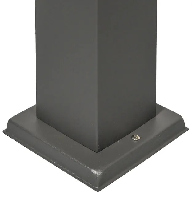 Moderne buitenlamp paal donkergrijs met opaal 45 cm IP44 - Malios