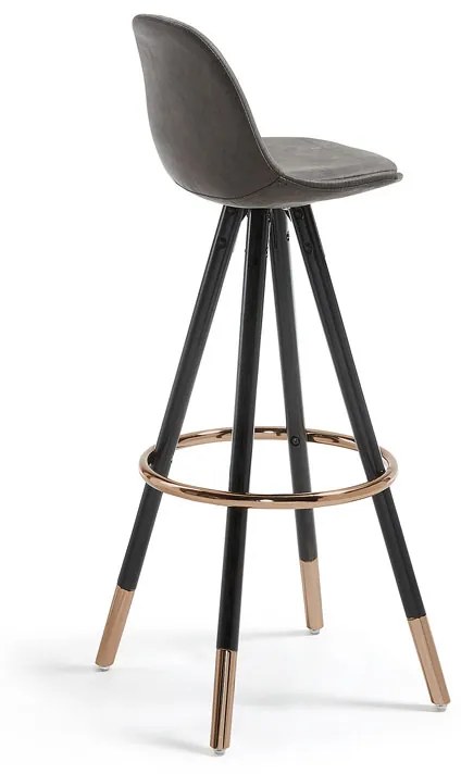 Kave Home Slad Luxe Kruk Met Imitatieleer Grijs