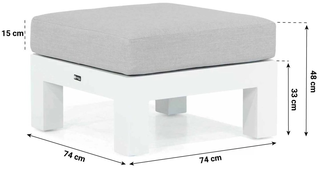 Hoek loungeset 5 personen Aluminium Wit  Santika Furniture Santika Yovita