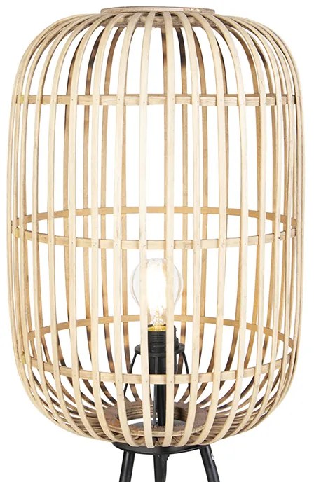 Smart landelijke vloerlamp rotan incl. WiFi A60 - Manila