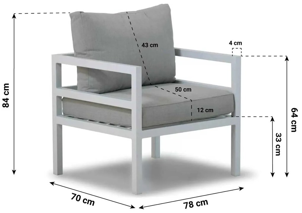 Hoek loungeset 6 personen Aluminium Wit  Lifestyle Garden Furniture Arenas