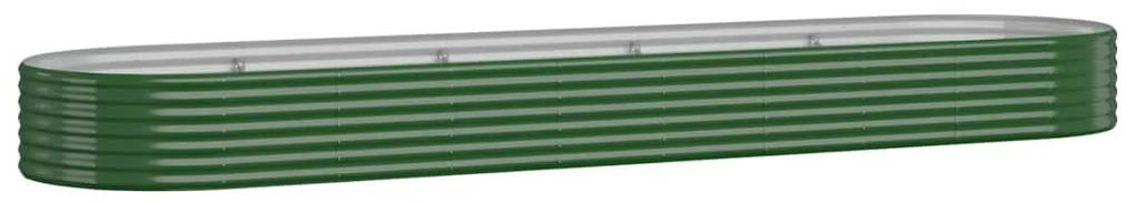 vidaXL Plantenbak 396x100x36 cm gepoedercoat staal groen