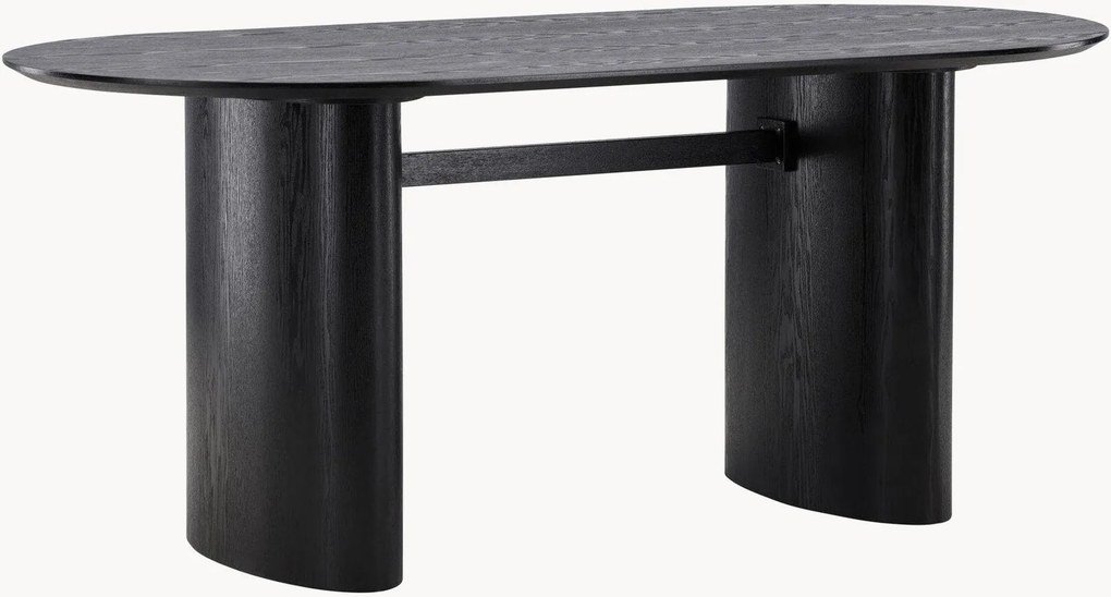 Ovale eettafel Isolde met houtlook, 180 x 90 cm