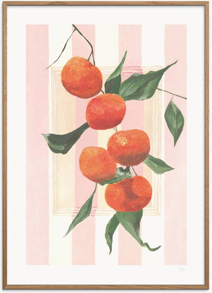 Ingelijste digitale print Striped Oranges