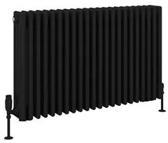 Eastbrook Rivassa 4 koloms radiator 100x60cm staal 2124W zwart mat